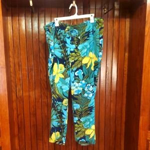 TALBOTS SIZE 2X Floral Tropical Print Pants